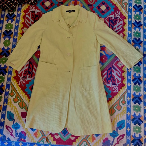 DKNY Citron Cotton Spring Coat, Sz 10 - Picture 3 of 7
